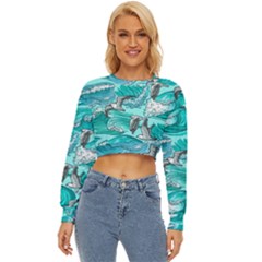 Sea-waves-seamless-pattern Lightweight Long Sleeve Sweatshirt