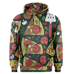 Vector-seamless-pizza-slice-pattern-hand-drawn-pizza-illustration-great-pizzeria-menu-background Men s Core Hoodie by uniart180623