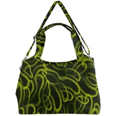 Green-abstract-stippled-repetitive-fashion-seamless-pattern Double Compartment Shoulder Bag by uniart180623