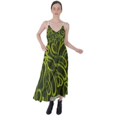 Green-abstract-stippled-repetitive-fashion-seamless-pattern Tie Back Maxi Dress