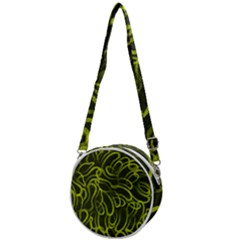 Green-abstract-stippled-repetitive-fashion-seamless-pattern Crossbody Circle Bag by uniart180623