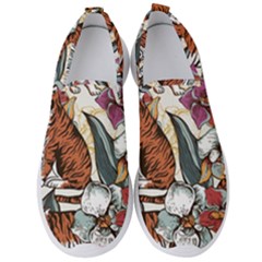 Natural-seamless-pattern-with-tiger-blooming-orchid Men s Slip On Sneakers by uniart180623