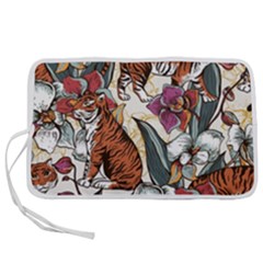 Natural-seamless-pattern-with-tiger-blooming-orchid Pen Storage Case (s) by uniart180623