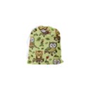 Seamless-pattern-with-flowers-owls Drawstring Pouch (XS) View2