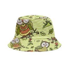 Seamless-pattern-with-flowers-owls Inside Out Bucket Hat