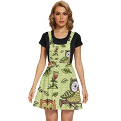 Seamless-pattern-with-flowers-owls Apron Dress by uniart180623