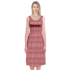 Pink-art-with-abstract-seamless-flaming-pattern Midi Sleeveless Dress