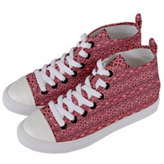 Pink-art-with-abstract-seamless-flaming-pattern Women s Mid-top Canvas Sneakers by uniart180623