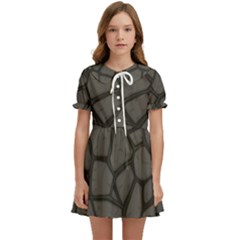 Cartoon-gray-stone-seamless-background-texture-pattern Kids  Sweet Collar Dress by uniart180623