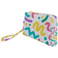 Abstract-pop-art-seamless-pattern-cute-background-memphis-style Wristlet Pouch Bag (small)
