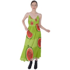 Seamless-background-with-watermelon-slices Tie Back Maxi Dress