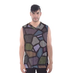 Cartoon-colored-stone-seamless-background-texture-pattern - Men s Basketball Tank Top by uniart180623