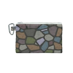Cartoon-colored-stone-seamless-background-texture-pattern - Canvas Cosmetic Bag (small)
