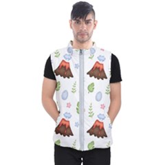 Cute-palm-volcano-seamless-pattern Men s Puffer Vest by uniart180623