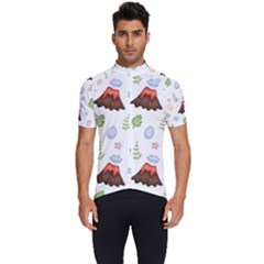 Cute-palm-volcano-seamless-pattern Men s Short Sleeve Cycling Jersey