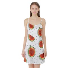 Seamless-background-pattern-with-watermelon-slices Satin Night Slip