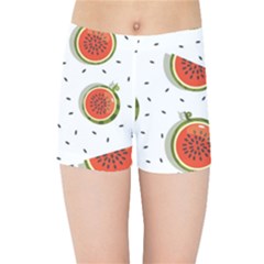 Seamless-background-pattern-with-watermelon-slices Kids  Sports Shorts by uniart180623