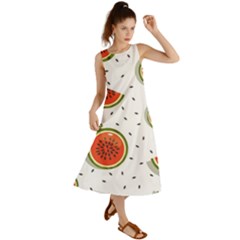 Seamless-background-pattern-with-watermelon-slices Summer Maxi Dress