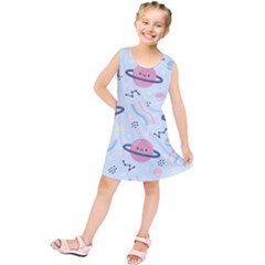 Cute-planet-space-seamless-pattern-background Kids  Tunic Dress by uniart180623