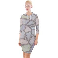 Cartoon-colored-stone-seamless-background-texture-pattern Quarter Sleeve Hood Bodycon Dress by uniart180623