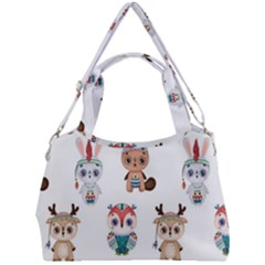Cute-cartoon-boho-animals-seamless-pattern Double Compartment Shoulder Bag by uniart180623