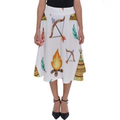 Cute-cartoon-native-american-seamless-pattern Perfect Length Midi Skirt by uniart180623