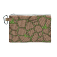 Cartoon-brown-stone-grass-seamless-background-texture-pattern Canvas Cosmetic Bag (large)