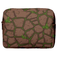 Cartoon-brown-stone-grass-seamless-background-texture-pattern Make Up Pouch (large)