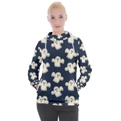 Hand-drawn-ghost-pattern Women s Hooded Pullover by uniart180623