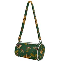 Cute-seamless-pattern-bird-with-berries-leaves Mini Cylinder Bag by uniart180623