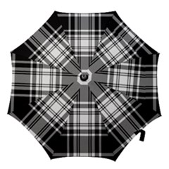 Pixel-background-design-modern-seamless-pattern-plaid-square-texture-fabric-tartan-scottish-textile- Hook Handle Umbrellas (medium) by uniart180623