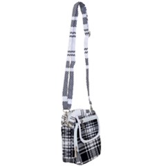 Pixel-background-design-modern-seamless-pattern-plaid-square-texture-fabric-tartan-scottish-textile- Shoulder Strap Belt Bag