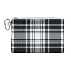 Pixel-background-design-modern-seamless-pattern-plaid-square-texture-fabric-tartan-scottish-textile- Canvas Cosmetic Bag (large)