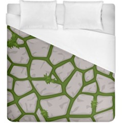 Cartoon-gray-stone-seamless-background-texture-pattern Green Duvet Cover (king Size) by uniart180623