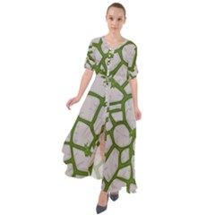 Cartoon-gray-stone-seamless-background-texture-pattern Green Waist Tie Boho Maxi Dress