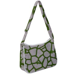 Cartoon-gray-stone-seamless-background-texture-pattern Green Zip Up Shoulder Bag