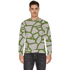 Cartoon-gray-stone-seamless-background-texture-pattern Green Men s Fleece Sweatshirt