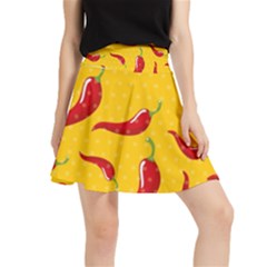 Chili-vegetable-pattern-background Waistband Skirt