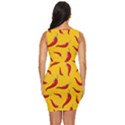 Chili-vegetable-pattern-background Draped Bodycon Dress View4