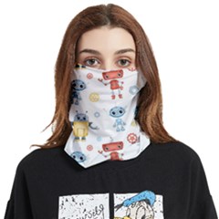 Cute-cartoon-robots-seamless-pattern Face Covering Bandana (two Sides) by uniart180623
