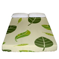 Leaf-spring-seamless-pattern-fresh-green-color-nature Fitted Sheet (king Size) by uniart180623
