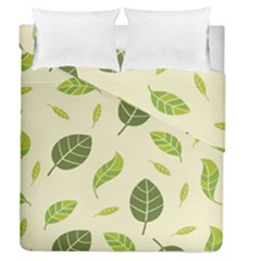 Leaf-spring-seamless-pattern-fresh-green-color-nature Duvet Cover Double Side (queen Size) by uniart180623