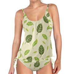 Leaf-spring-seamless-pattern-fresh-green-color-nature Tankini Set by uniart180623