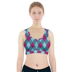 Argyle-pattern-seamless-fabric-texture-background-classic-argill-ornament Sports Bra With Pocket