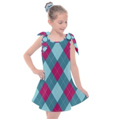 Argyle-pattern-seamless-fabric-texture-background-classic-argill-ornament Kids  Tie Up Tunic Dress by uniart180623