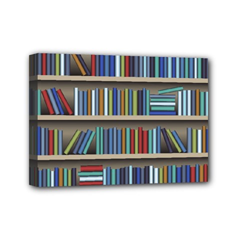 Bookshelf Mini Canvas 7  X 5  (stretched) by uniart180623