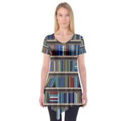 Bookshelf Short Sleeve Tunic  by uniart180623