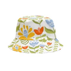 Seamless-pattern-with-various-flowers-leaves-folk-motif Inside Out Bucket Hat by uniart180623