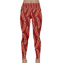 Chili-pattern-red Lightweight Velour Classic Yoga Leggings