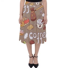 Vector-seamless-pattern-with-doodle-coffee-equipment Classic Midi Skirt